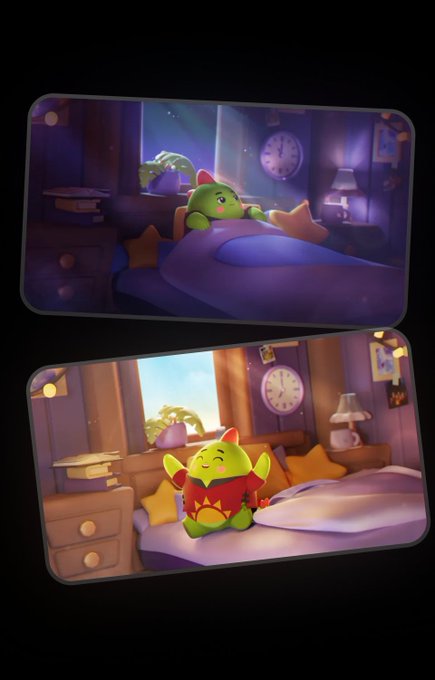 The image features a cartoon green dragon sitting on a bed with a pillow, wearing a red shirt. There are two versions of this scene displayed side by side - one with the dragon on the left and another with the dragon on the right. The text in the image is related to a post about sleep and recovery, which seems to be promoting better sleep habits or encouraging people to take care of their bodies for improved performance.

The two versions of the scene are positioned next to each other, creating an interesting visual effect that highlights the differences between them. This juxtaposition can be used as a metaphor for the importance of taking breaks and resting during the day, just like the dragon needs rest on its bed after working hard or playing.