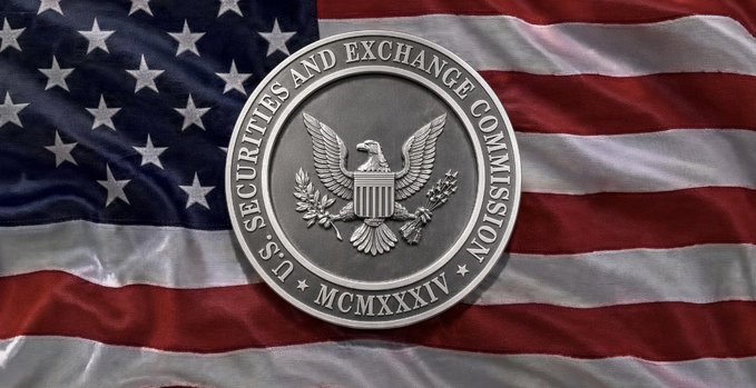 U.S. Securities and Exchange Commission (SEC) seal featuring an eagle emblem overlaid on an American flag background.