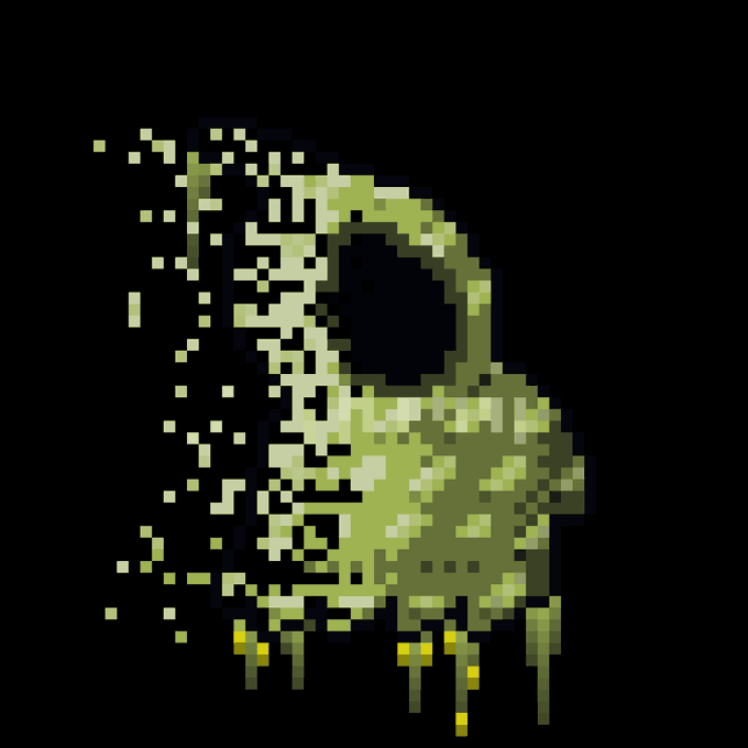 A pixel art rendering of a hooded figure dissolving into green static with yellow data drip lines, visually representing the "NULL_FACE_7" anonymous, shielded identity of verified ZEC user @MookieNFT.