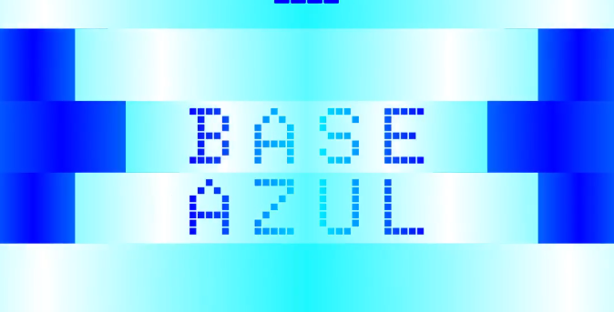 The image features a large blue banner that says "Base Azul" written in white letters, with the word "base" being capitalized. The text is in a blocky font style, giving it an artistic appearance. The background of the image is a gradient of blue and white colors, which adds to the overall visual appeal. The caption below the banner reads: "Focus on what is in the image and how it relates to the post". This suggests that the content of the image might be related to the Base Azul series or some other base-related topic.