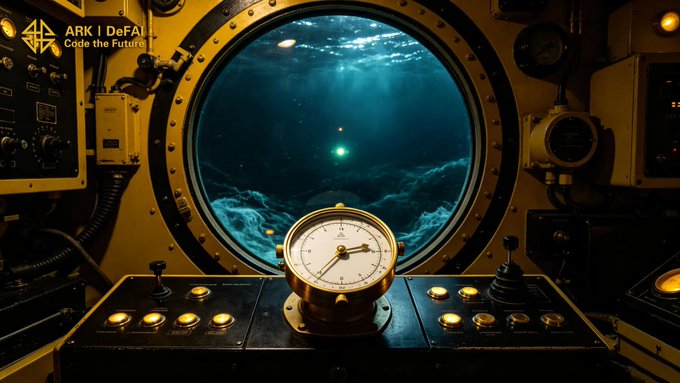 The image shows a clock inside an underwater submarine, surrounded by various equipment. The clock has a white face and black numbers, indicating that it's time for the crew to be prepared for their next mission or activity. The submarine appears to be well-equipped with multiple gauges and buttons on its control panel, which are essential for monitoring and managing the vessel's systems during underwater operations.

The post also mentions a company called Arkie AI App, which is focused on providing users with valuable insights and guidance in their underwater missions. This app helps users read deeper into complex situations, act smartly by making informed decisions, and execute effectively to achieve their goals.