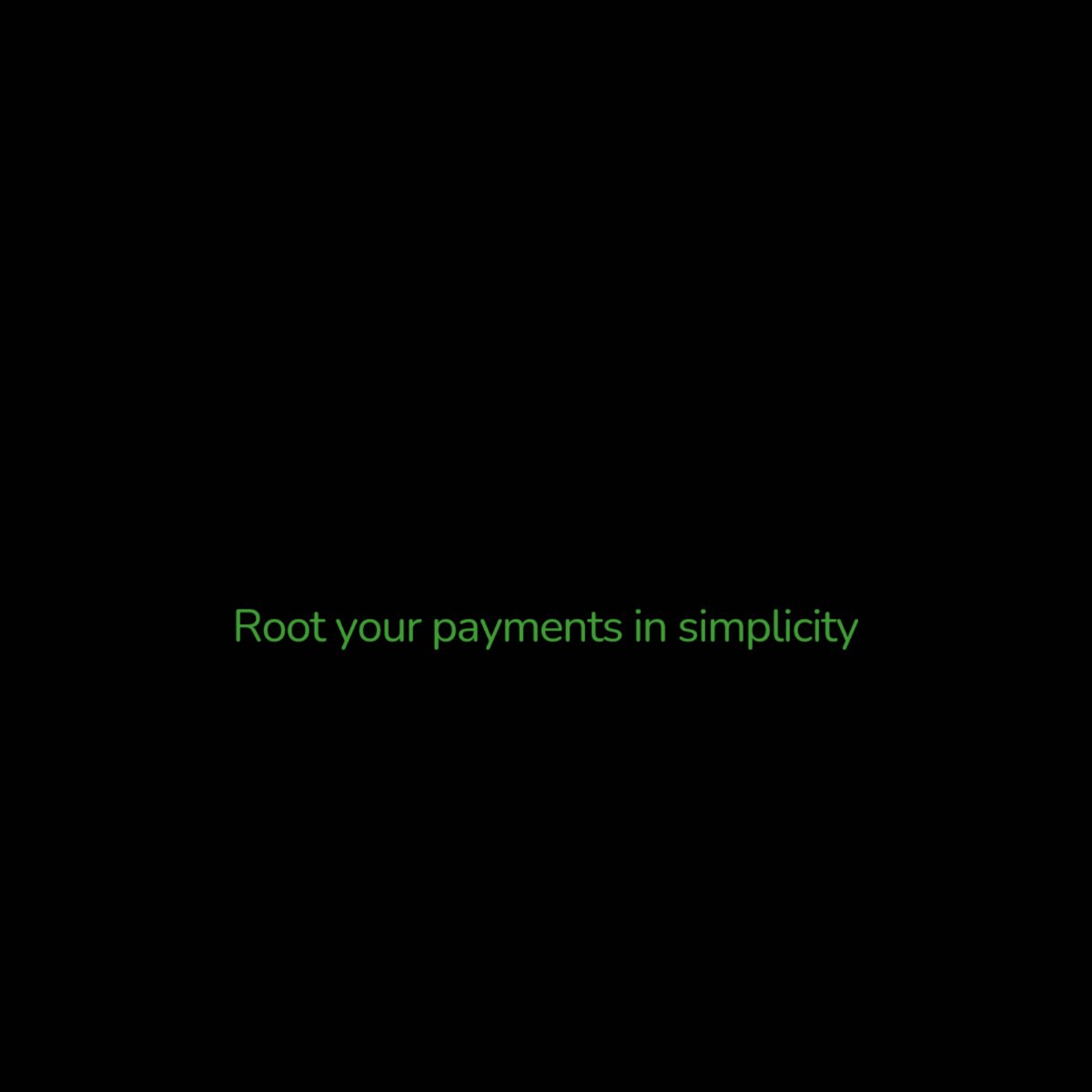 The image features a black background with green text that reads "Root your payments in simplicity". This message seems to be related to the concept of cryptocurrencies, as indicated by the title "Soon Cardano...". The focus should be on what is in the image and how it connects to the post about cryptocurrencies.