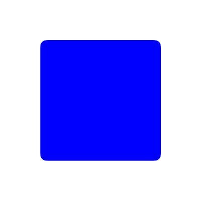A solid blue square shape with rounded corners on a white background, resembling a placeholder image or logo design.