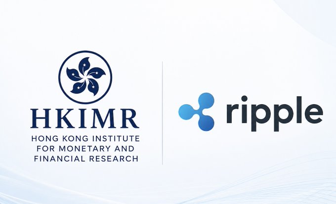 The image features a logo that includes both the words "Ripple" and "Hong Kong Institute for Monetary and Financial Research", as well as a blue circle with three dots, which represents Ripple. The text below the logo reads "BREAKING: Hong Kong’s HKIMR has highlighted Ripple and $XRP for enabling faster, cheaper international payments and settlements While much of the world is still debating digital assets, major financial centers are actively studying the infrastructure behind the future of". This suggests that Ripple is being recognized as a disruptive force in the financial industry.