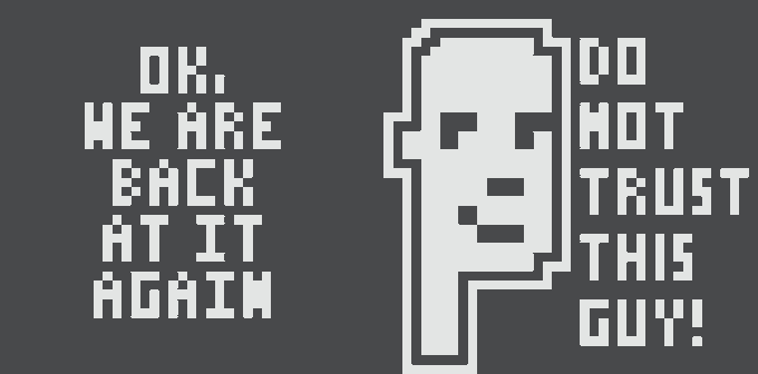The image features a graphic design with a white face, which appears to be a cartoon or meme style character. The text "Do we are back at it again?" is written above the face, indicating that the image has been reposted multiple times. The caption below the image reads "Normie #9309 customized 909 pixels changed by 0xeec5...936f normies.art". This suggests that the image has been shared and reposted on various platforms with slight modifications to its size, but the original content remains the same.
