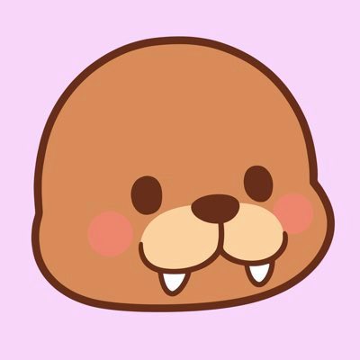 A cute, cartoon-style brown beaver face with rosy cheeks, two prominent buck teeth, and a beige snout is displayed on a light pink background, matching the playful aesthetic of the Macarune NFT mint announcement from @wagyubrands.