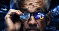 A close-up of a man adjusting his glasses, which reflect a colorful digital display, with the text 'win' visible in the reflections and background.