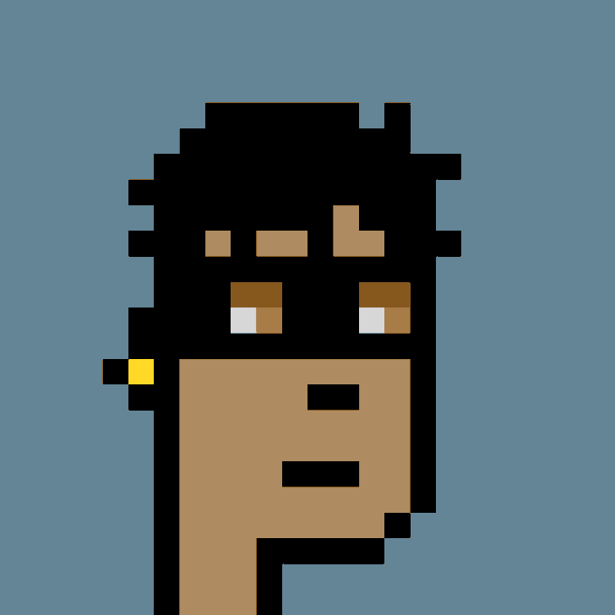 A pixel art portrait of CryptoPunk #2720, featuring a character with dark hair, a small earring, and a neutral expression against a solid blue background. The image accompanies a record of the punk's sale for 30.65 ETH ($57,590 USD) between two Ethereum wallets.
