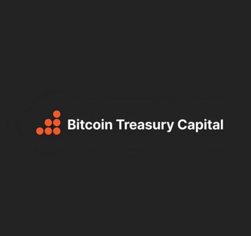 In this screenshot, there's a logo for a company named Bitcoin Treasury Capital which is based in Sweden. The logo features a red triangle with an orange dot inside of it, symbolizing the value or currency associated with Bitcoins. Surrounding the logo are three red dots arranged vertically, forming a line that wraps around and encircles the logo.

The image also includes text written in white, which reads "BITTcoin Treasury Capital". This text appears to describe the services offered by the company, such as investing in Bitcoin or buying Bitcoins. The image is set against a black background with white text that focuses on these services.