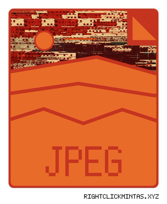 A stylized orange JPEG file icon with the text 'JPEG' and 'rightclickmints.xyz' at the bottom.
