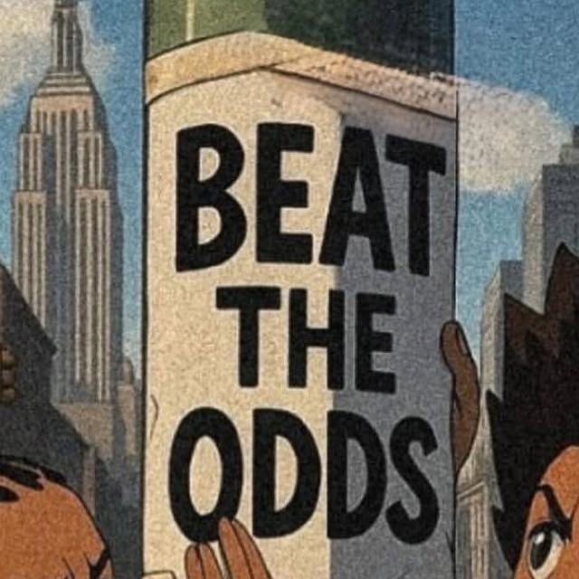 The image features a poster with the text "Beat the Odds" written above a cartoon depiction of two people holding up a sign that says "CNPY Network". The background includes a city skyline, suggesting an urban setting for this event or gathering. The overall theme appears to be related to a social cause or campaign, possibly encouraging people to take action against certain issues or challenges.