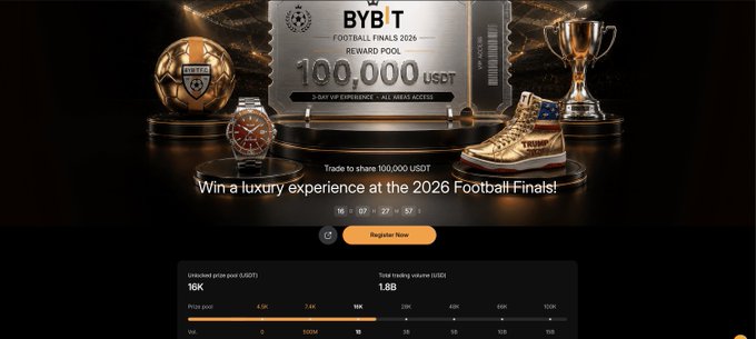 The image presents an advertisement for a football event, possibly the UEFA 2016 Football Final. The banner displays the text "Bybit" along with various trophies and medals. A screenshot of a webpage shows multiple sales or winnings related to the football event, such as the one being advertised in the image. This website seems to focus on providing luxury experiences or special offers related to the event itself. The overall advertisement suggests that people can potentially win unique items from this game or be offered exclusive deals by participating in the event.
