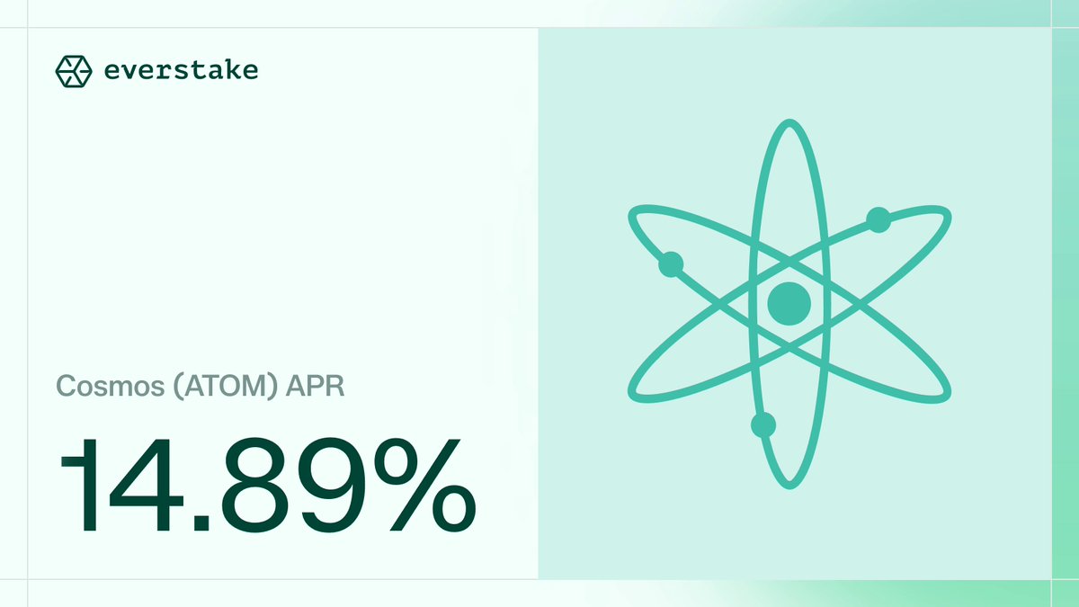 The image features a white background with a green logo for the @cosmos project. The text "Our WeeklyAPR is here!" is displayed below the logo, indicating that the project's weekly APR has been released. The main focus of the image is the green atom symbol, which represents the project's name and its core technology: the @cosmoshub.
