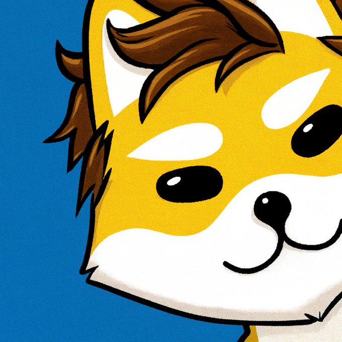 The image features a cartoon dog with brown hair, wearing a yellow shirt that has white stripes. The dog's eyes are wide open, giving off an impression of curiosity or surprise. The background color is blue, which contrasts nicely with the yellow shirt and brown hair of the dog. There is also text in the image that reads "Ready for the checker @opensea Link will be posted soon".