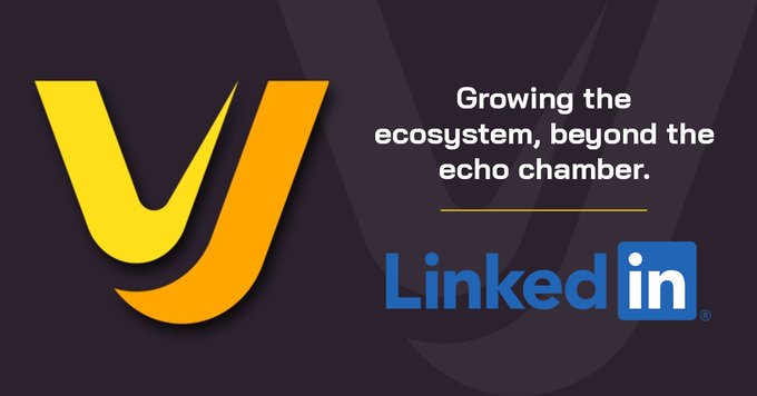A promotional graphic features a stylized yellow and orange 'Y' logo next to the text 'Growing the ecosystem, beyond the echo chamber.' and the blue logo for LinkedIn.
