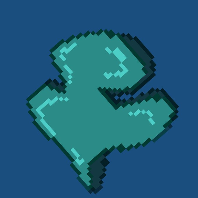 A pixelated teal-colored "C" logo with a glossy, gem-like appearance is set against a dark blue background, serving as the branding image for a flash giveaway offering a free mint of 10,000 NFTs on Ethereum.