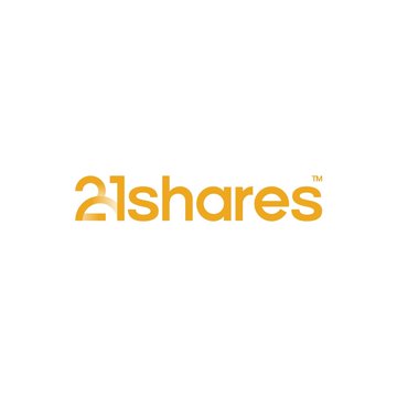 The image displays the 21Shares logo in orange text on a white background, representing the asset management firm behind the TOXR XRP ETF mentioned in the post.