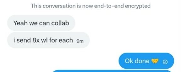 xtalk app conversation between two users, with a heart symbol and text indicating successful end-to-end encryption.