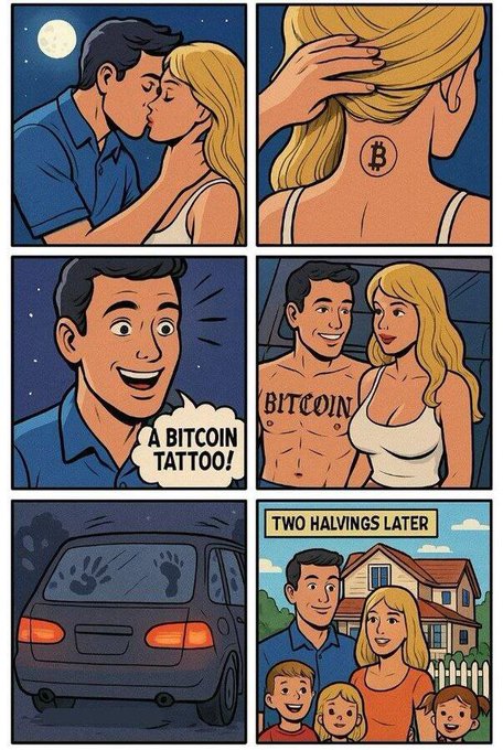 A comic strip features a man kissing a woman's neck, with the text "A BITTING TATTO!" and "TWO HAVINGS LATER" below.
