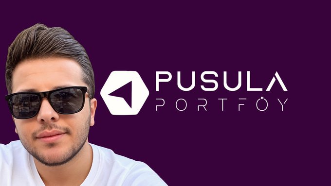 A young man wearing sunglasses appears beside the "PUSULA PORTFÖY" logo on a purple background, seemingly representing the investment firm mentioned in the accompanying post about Muhammet Yarız's arrest and transfer to prison.