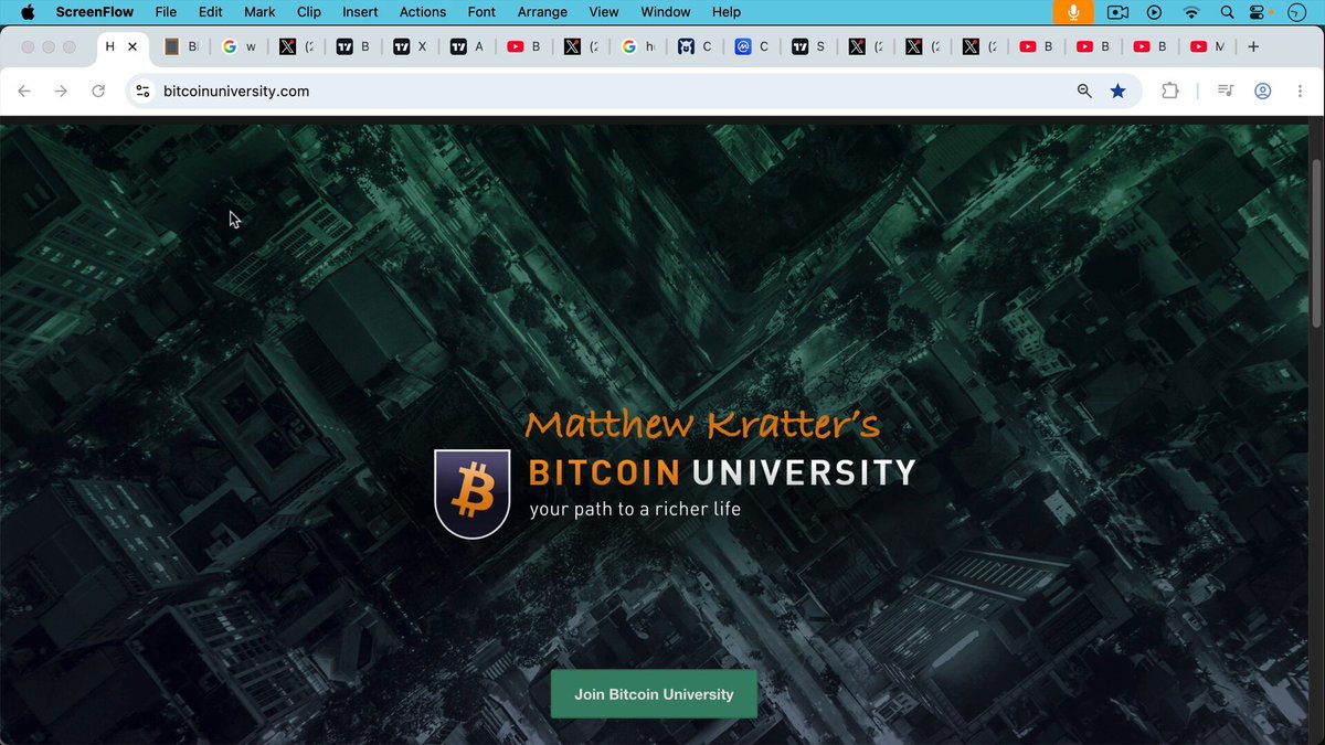 A screenshot of a computer screen with a webpage displaying an advertisement for "The Bitcoin Core Bear Market". This advertisement seems related to the Bitcoin University, which could be a service or resource offering Bitcoin-related knowledge and skills development. The website itself is quite large and features a lot of text on it, including various logos and icons that appear throughout the site's layout.