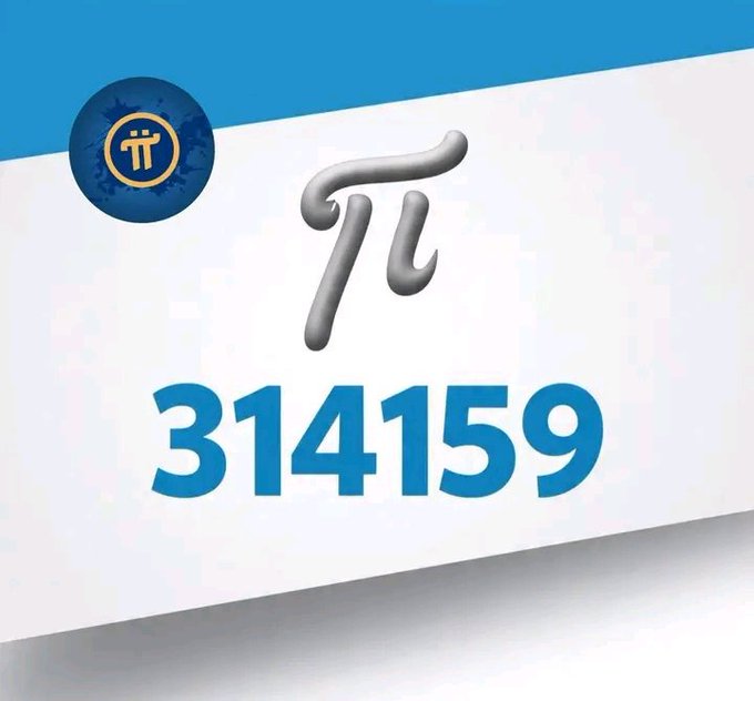A promotional graphic displays the Pi cryptocurrency logo alongside the equation "π = 314159," reinforcing the post's claim about a consensus price of $314,159 for Pi. The image uses the mathematical value of pi to visually anchor the ambitious price target suggested in the accompanying caption.