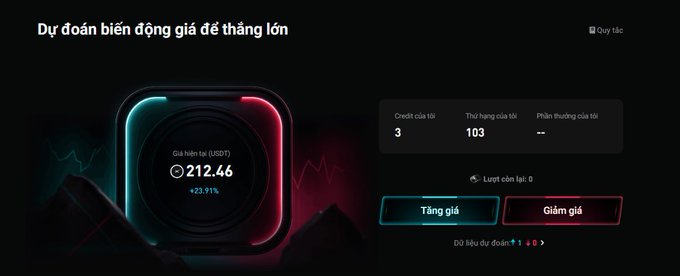 The image shows a black background with a green square button, possibly representing an option in a trading game or a betting system where users must predict the future price of a currency (like SPCX) within a specific time frame. The text on the image says "This bet is surprisingly easy, bros Guess right and you get a prize Predict the SPCX price, split 100,000 UST Trade SPCXUSDT Futures or invite friends for extra prediction entries Some bets don'n even need the trend right Just nail the price Link below in the". This implies that there is an element within the image related to the betting system, likely a button or some interactive feature.