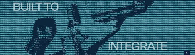 A stylized blue graphic banner with a chain-link logo and the text 'BUILT TO INTEGRATE'.