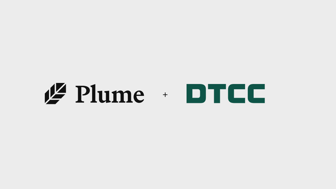 A logo graphic displays 'Plume + DTCC' with the Plume feather icon next to the wordmark and DTCC in teal lettering on a white background.