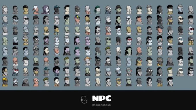 The image features a grid filled with various cartoon-like characters from a company called "NPPC". The characters appear in different shades of gray or brown, each occupying their own space within the grid. Some of them have sunglasses, adding an interesting detail to their designs. The text visible in the image includes the words "NPPC", "NPCC", and "#NPCC" along with a social media handle "@NPCC". The overall layout suggests that these characters are part of a company's collection or a marketing campaign related to the company's products, such as hats for men.