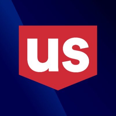 The image displays the U.S. Bank logo, featuring white "us" lettering on a red shield-shaped badge against a dark blue background. This visual corresponds to the post's announcement of U.S. Bank's stablecoin pilot program on the Stellar blockchain network.