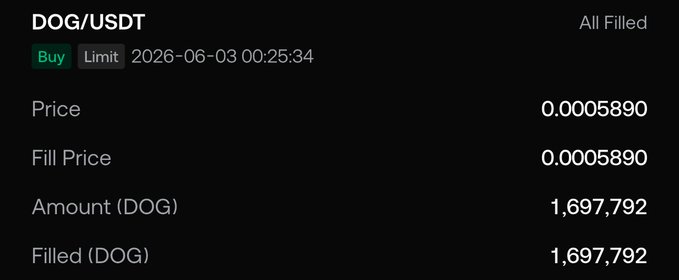 The image shows a screenshot of a computer screen displaying a black background with white text, including information about a dog trading platform called Dog(U)DT. The text indicates that the platform allows users to buy and sell dogs for a fee, and it is currently filled with orders. The price of the dog being sold is 1,000 dollars, and there are four dogs available for purchase at this time.