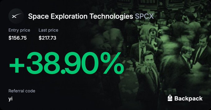 The image shows a green sign with white text that reads "Space Exploration Technologies SPCEX". The background of the image is black, making the green sign stand out prominently. The text on the sign includes the words "Backpack" and "Better Call BackPack!".