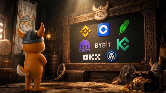The image features a cartoon character, possibly a dog or a fox, standing next to a wooden frame with various logos of different cryptocurrencies displayed on it. The text "Class in session! Today's topic: $FLOKI 's T1 exchange presence." is also present in the image. This suggests that there might be an educational aspect related to cryptocurrency trading and its impact on the market, as indicated by the character's position near a frame with logos of different cryptocurrencies.