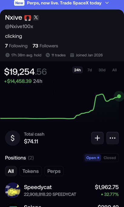 The image displays a phone screen with a trading app on it, showing different virtual currency exchange options and their values at various times throughout the day. The main focus of the image is an upward trend displayed on the app's graph that indicates a positive increase in value for the virtual currency being tracked. The post suggests that the user should consider purchasing more virtual currency to maximize gains or participate in trading activities related to the specific cryptocurrency, such as Bitcoin, based on the current trends shown on the screen.