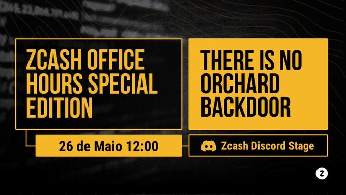 izash office hours special edition banner, featuring a black background and yellow text promoting an event at 26 de Maio 12:00 PM.