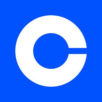 The Coinbase logo, featuring a stylized white "C" on a blue background, is displayed alongside news that the company has filed SEC registrations to offer single-stock perpetual futures in the U.S.