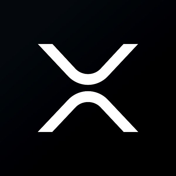 The image shows the white XRP logo on a black background. The logo visually represents the XRP Ledger mentioned in the post, symbolizing the blockchain network where AI agents have executed over 1.4 million autonomous transactions, marking a shift toward machine-driven activity on the rail.