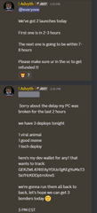 A screenshot of a chat conversation with two messages from a user named "capaldo," discussing a "Zaweens fundy" trading offer involving a $7 deposit and a 1:1 display "C" with $415 sent, while the accompanying post exposes @Advyth for allegedly using fake trading PNL clips to lure people into a discord.