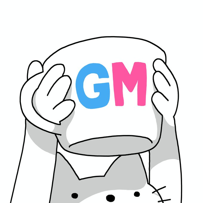 A cartoon illustration of a person wearing a chef's outfit and hat, holding their hands up, with the 'GM' text overlaid on the hat.