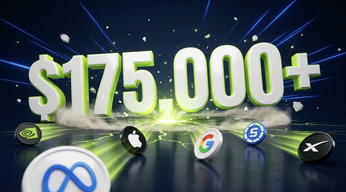 A bold graphic displays "$175,000+" with floating tech company logos including Meta, Apple, Google, and others, visualizing the total dividend income breakdown from covered call trades on stocks like META, AAPL, GOOGL, NVDA, and SPC that together produced over $175K in returns.