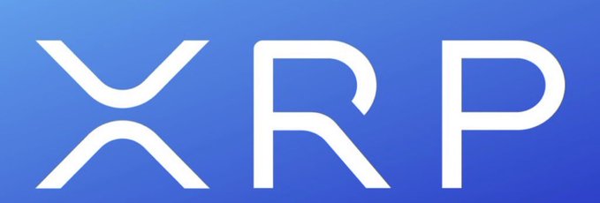 The XRP logo is displayed in white text against a blue gradient background.