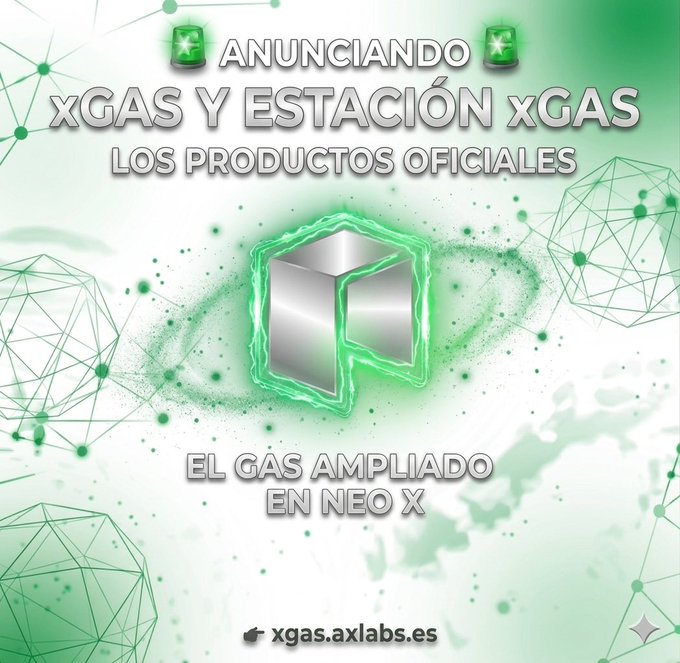 The image features an advertisement for a product called "xGAS". The text on the image reads "Anuncio xGAS y estacion xGAS Los Productos Oficios Administraciones", which translates to "I want GAS" and "I want extension". The background of the image is white, with green lines. The post also mentions that there are two stars in the image, possibly representing the company's logo or a symbol related to their product.