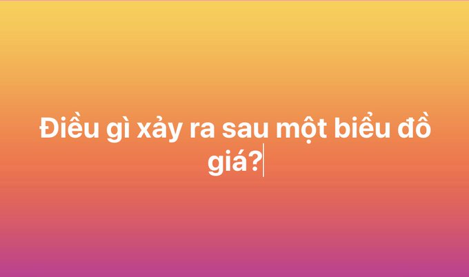 A gradient background image with Vietnamese text reading "Điều gì xảy ra sau một biểu đồ giá?" (What happens after a price chart?).