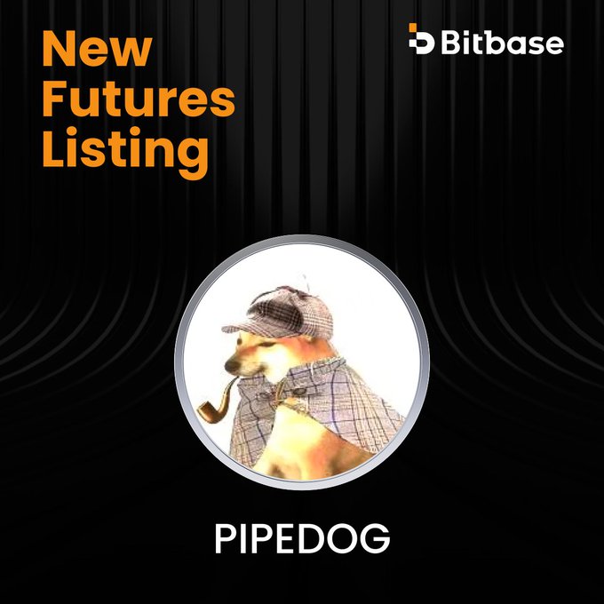 Bitbase announces a new futures listing for PIPEDOG (PIPEDOGUSDT) on July 30, 2026, at 9:00 am UTC, featuring the token's signature Sherlock Holmes-style dog mascot in a detective outfit.