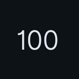 The image displays the number "100" in white text on a dark gray background. This visual corresponds to the post's announcement about $INJ returning to the Top 100 cryptocurrencies, symbolizing the achievement with a clean, minimalist graphic.