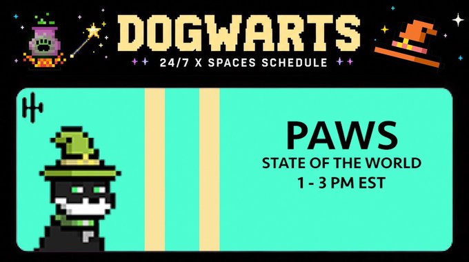 The image features a poster for a wizard's schedule, which has been released by the @doginaldogs website. The poster displays the name of the wizard and the date of the release, as well as the time and location where the event will take place. The focus on what is in the image and how it relates to the post emphasizes that the wizard's schedule is now available for viewing at 1-3pm EST.