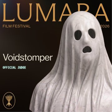 This image for the Lumara Film Festival, created by MoonPay and @AskVenice, features "Voidstomper OFFICIAL JUDGE" and a ghost-like sculpture, hinting at the creative and potentially spooky themes of the submissions. The festival is accepting AI creator and filmmaker submissions until 9/15 for a chance to win $100,000 and have their work screened in theaters.