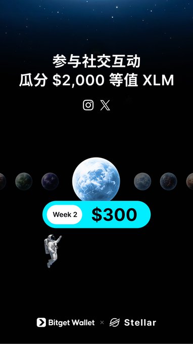 The image shows a poster advertising an interactive giveaway for Stellar PayFi odyssey, as indicated by the text displayed at the bottom of the ad. The advertisement highlights that this contest requires users to share their participation link via social media or Instagram using the hashtag #StellarPayFiOdyssey. It encourages people to "win" and be a part of an exciting opportunity while also mentioning two organizations involved in the promotion: Birtet Wallet and Stellar Official Blog.