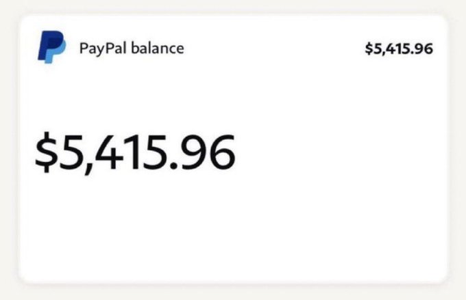 The image shows a PayPal account balance of $5,415.96, likely posted as visual "proof of funds" to entice users into following, liking, and commenting on the @Solkombat post in hopes of receiving a promised "surprise DM" giveaway.